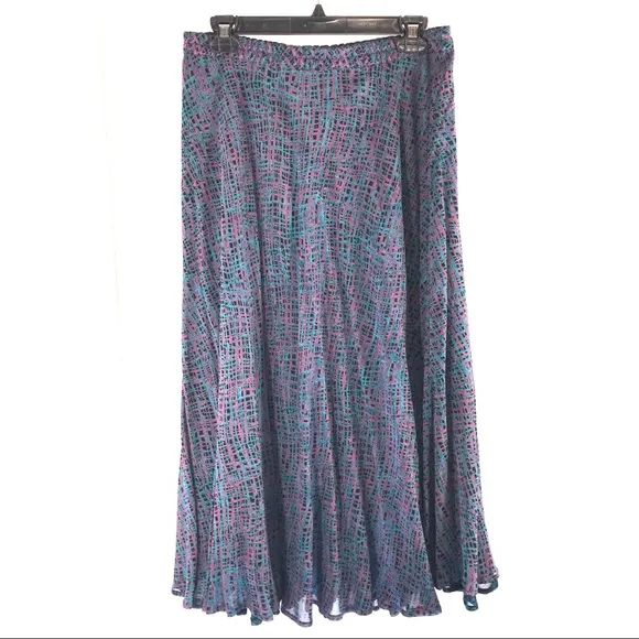 Reversible Floral Maxi Skirt, Size M/L