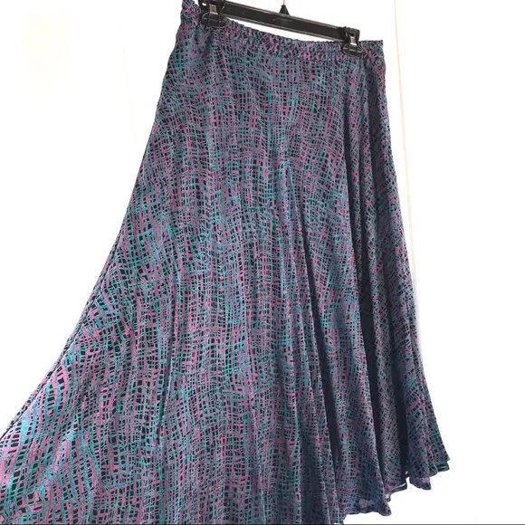 Reversible Floral Maxi Skirt, Size M/L