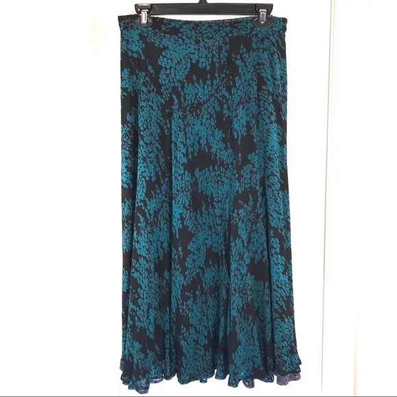 Reversible Floral Maxi Skirt, Size M/L
