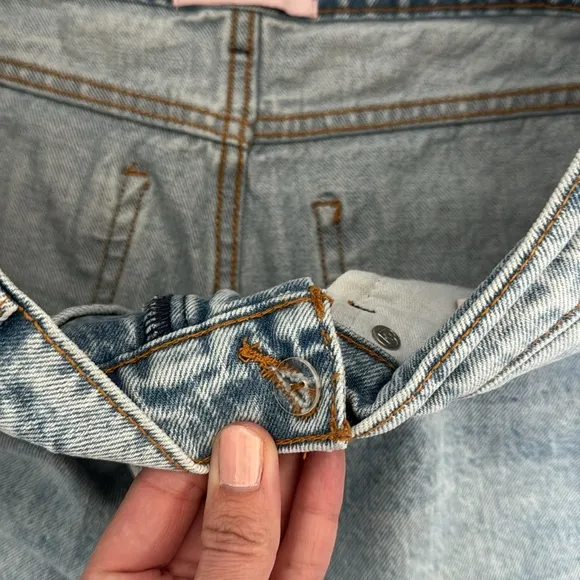 Revice “90’s Baby” Asymmetrical High Waist Jeans in Joey Wash denim light