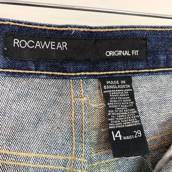 ROCAWEAR 90s Vintage Original Fit High Rise 100% Cotton Denim Sz 14 Waist 29