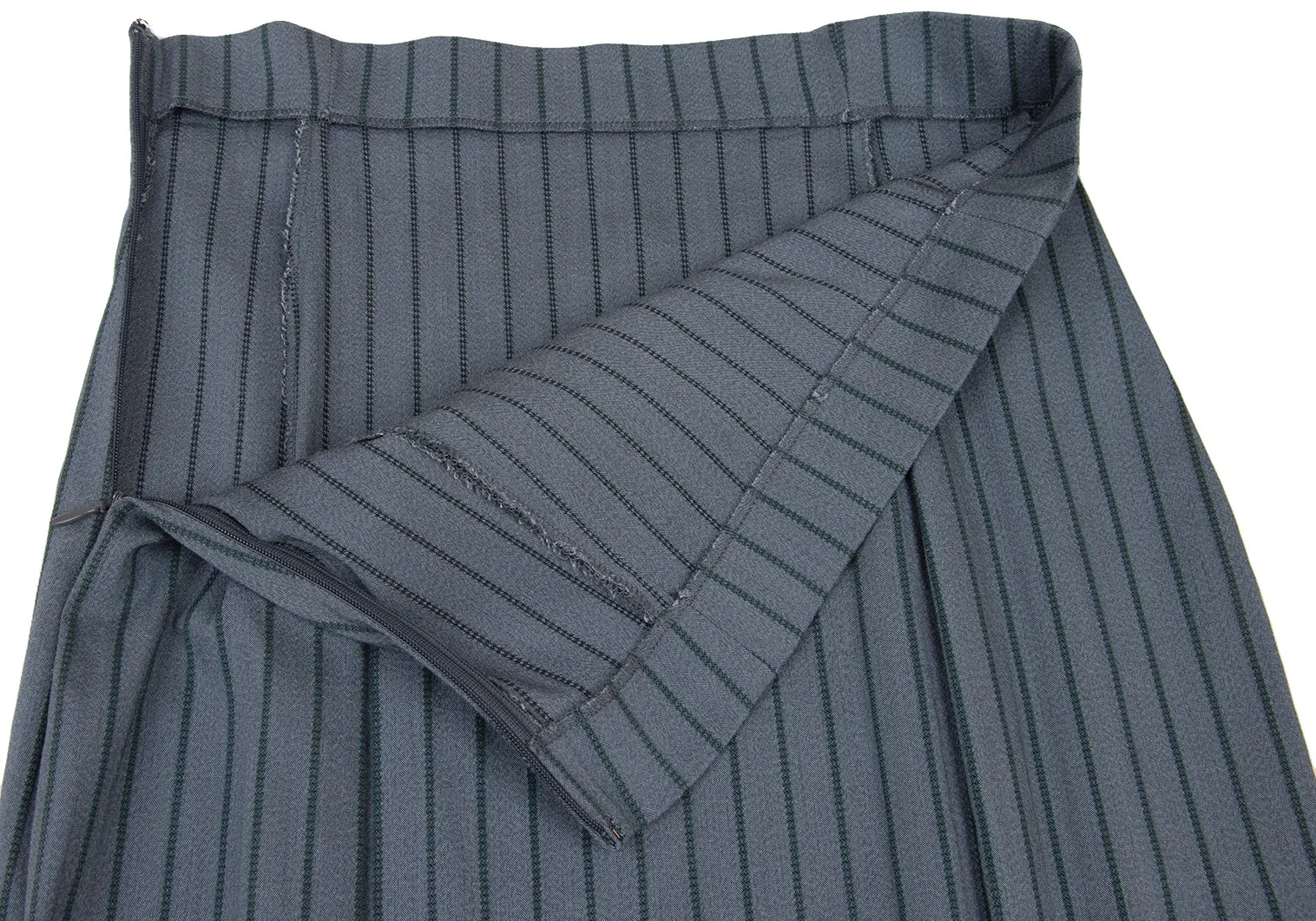 ROMEO GIGLI Italy. Vintage Blue Striped Weave Slit Skirt
