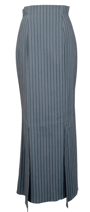 ROMEO GIGLI Italy. Vintage Blue Striped Weave Slit Skirt