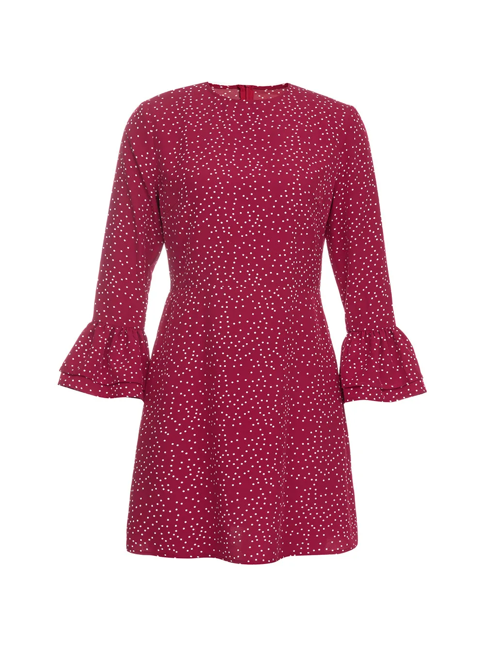 Round Neck Polka Dots Mini Bodycon Dress HB100073