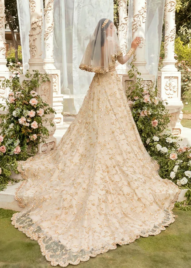 Royal Pakistani Bridal Gown Lehenga with Dupatta Dress