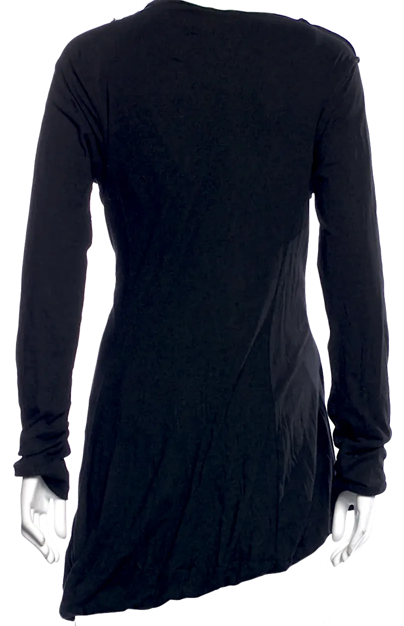 Rundholz Black Label. Black Asymmetrical Hem Cotton Blend Tunic