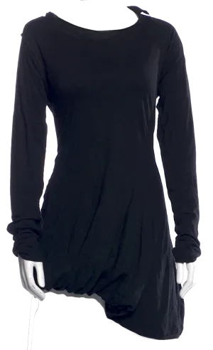 Rundholz Black Label. Black Asymmetrical Hem Cotton Blend Tunic