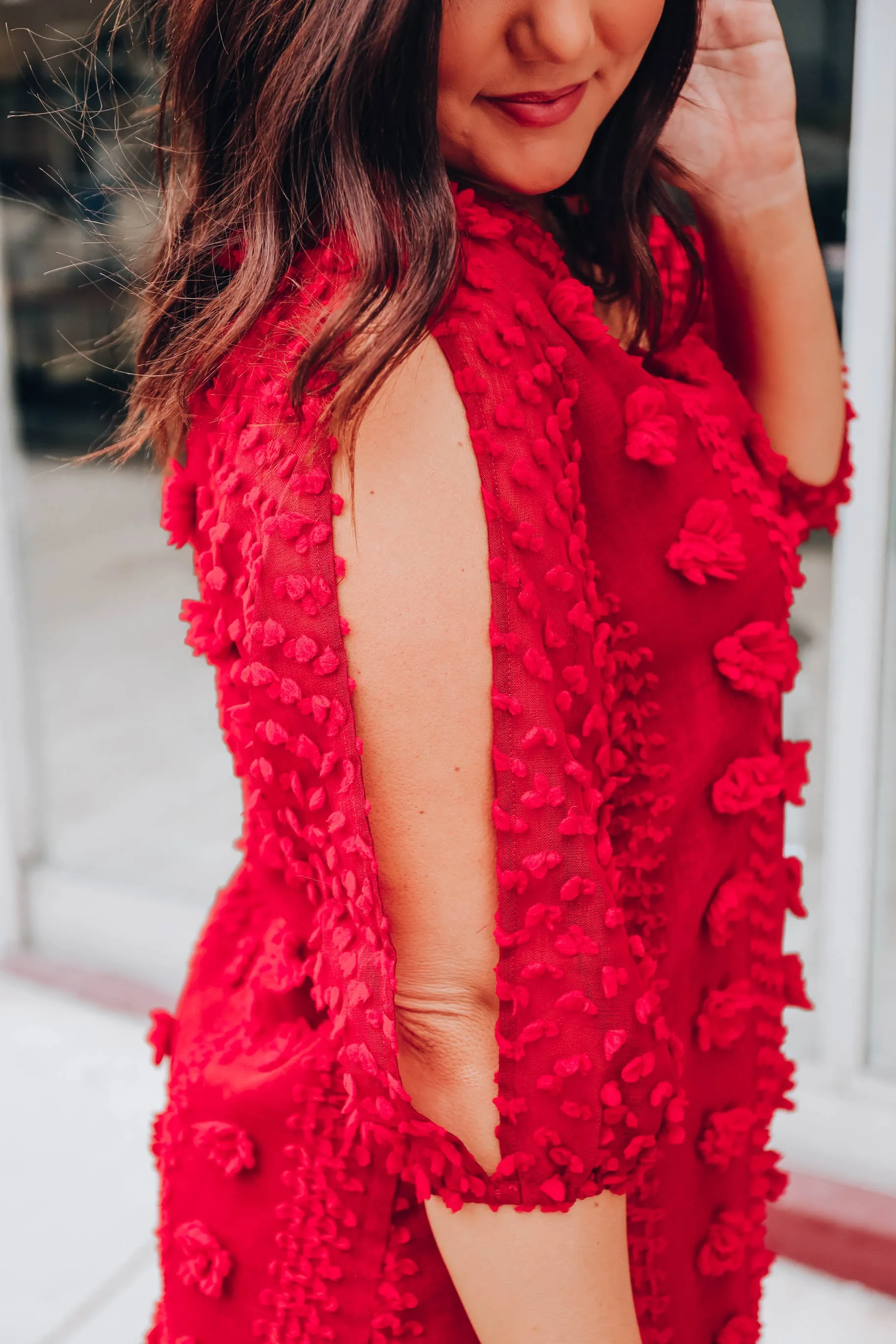 Scarlet Swiss Dot Dress- Red S-3X