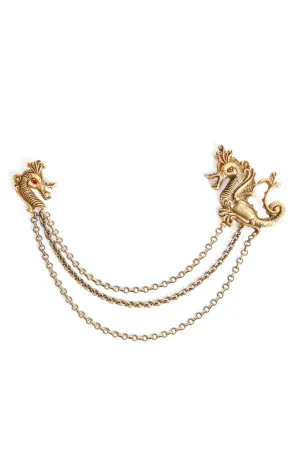 Sea Dragon Double Collar Pin