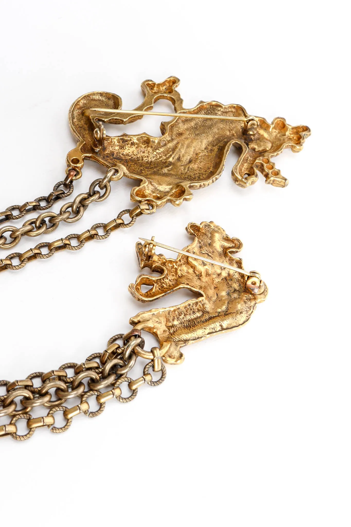 Sea Dragon Double Collar Pin