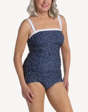 Seaside Dot Bandeau Girl Leg One Piece