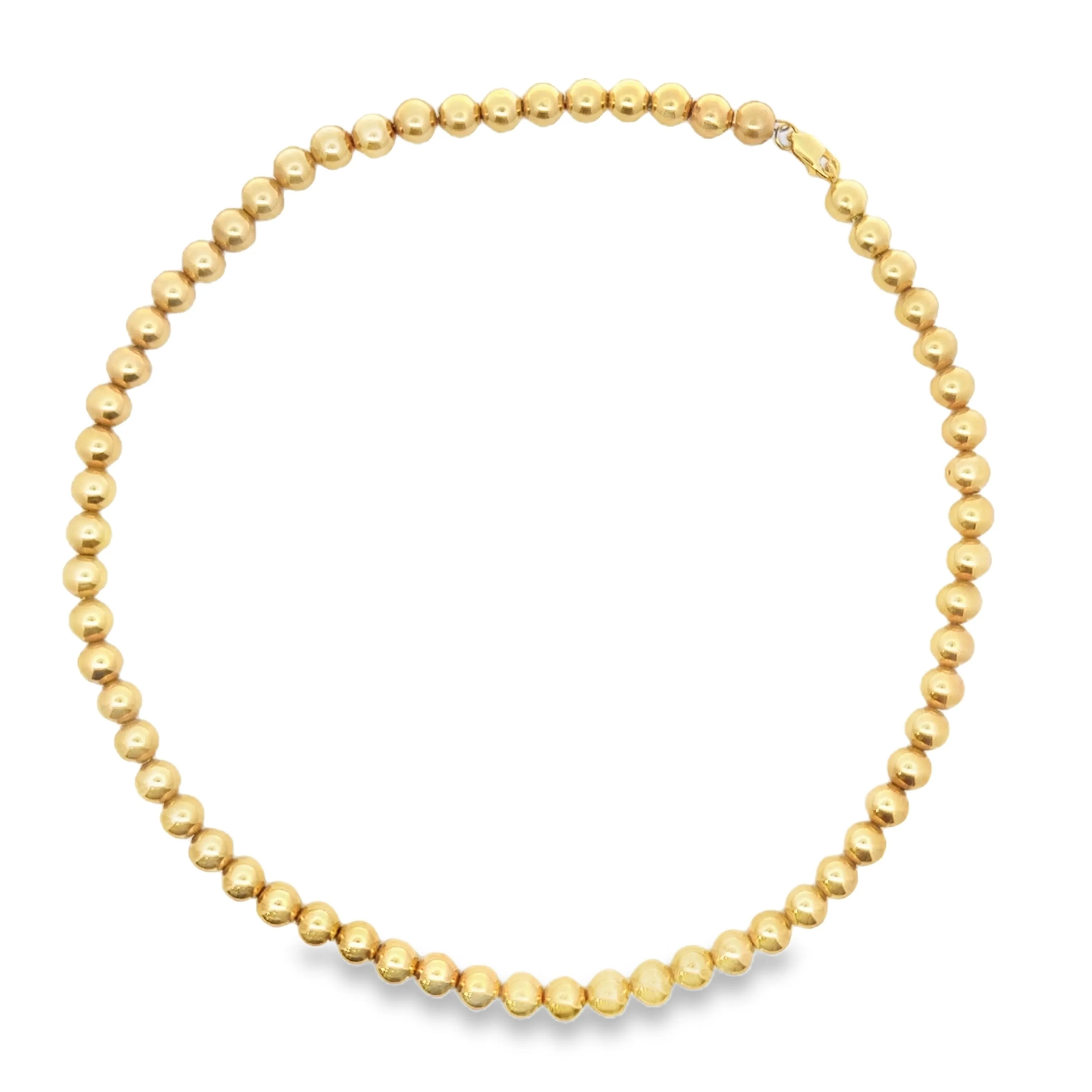 Semi-Solid Gold Ball Chain Necklace