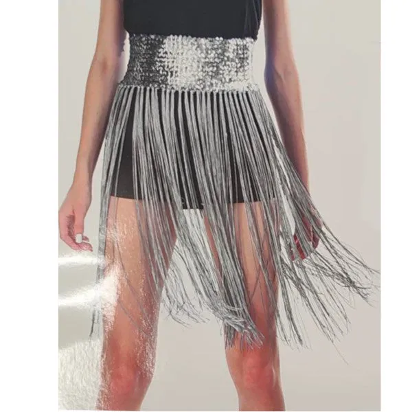 Sequin Belt with Fringing