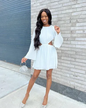 Side Cut Plisse Dress
