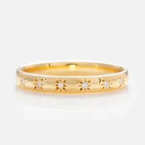 Simple Star Set Diamond Band