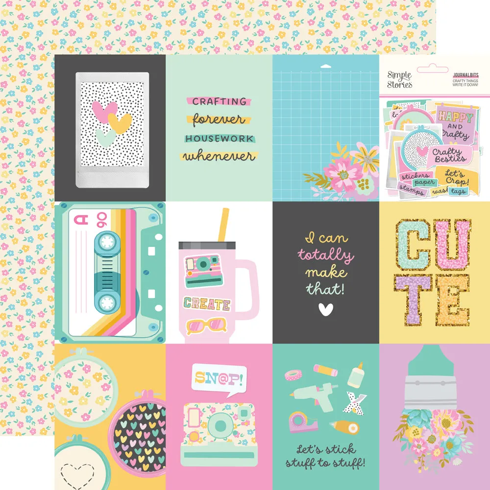 Simple Stories -Crafty Things - 12x12 Single Sheet - 3x4 Elements