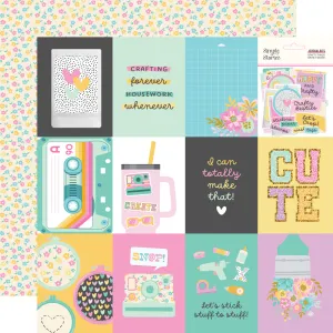 Simple Stories -Crafty Things - 12x12 Single Sheet - 3x4 Elements