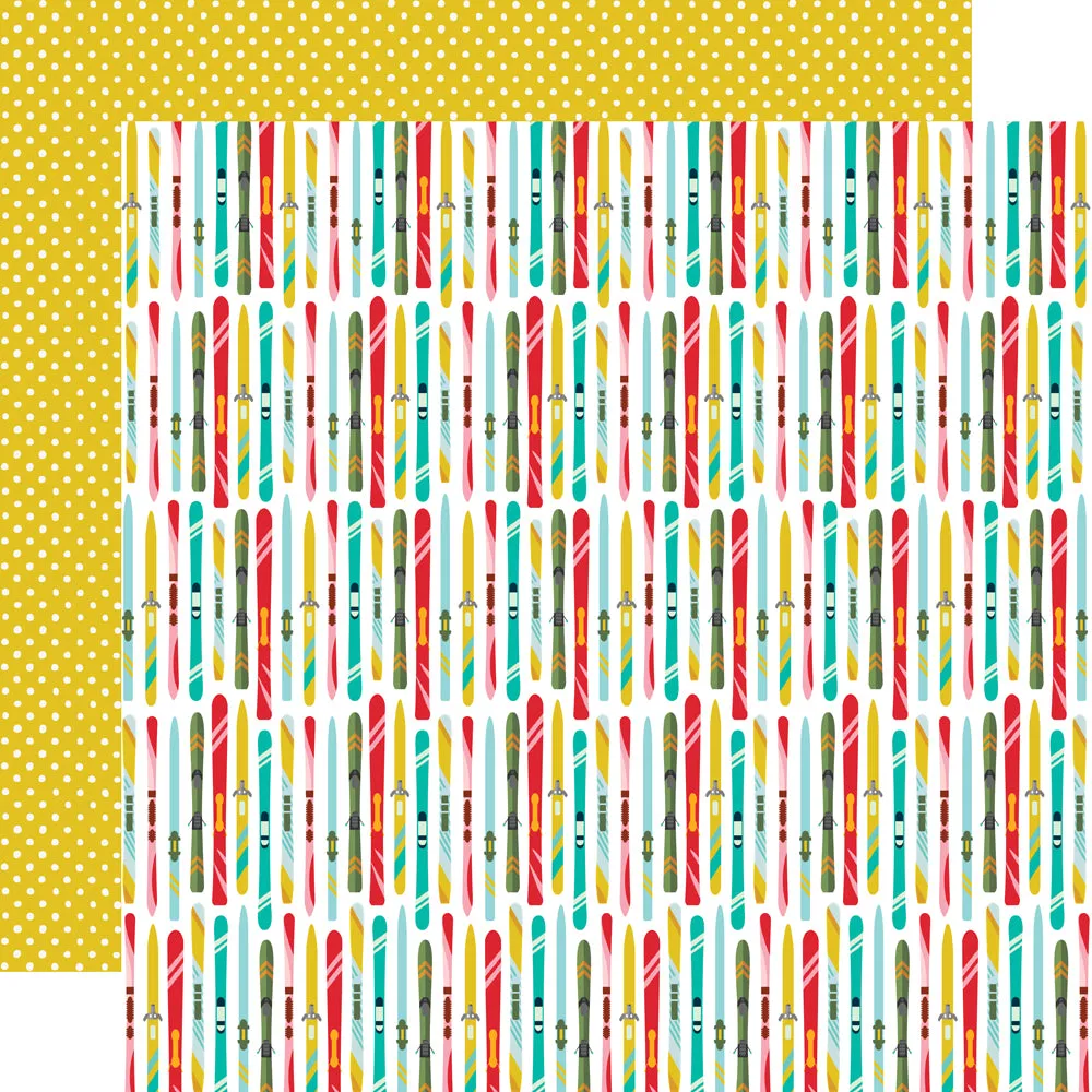 Simple Stories - Snow Pine Lodge - 12x12 Single Sheet - Ski Ya Later
