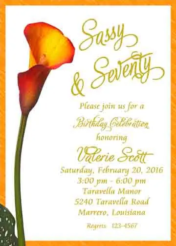 SINGLE LILY CUSTOM INVITATION