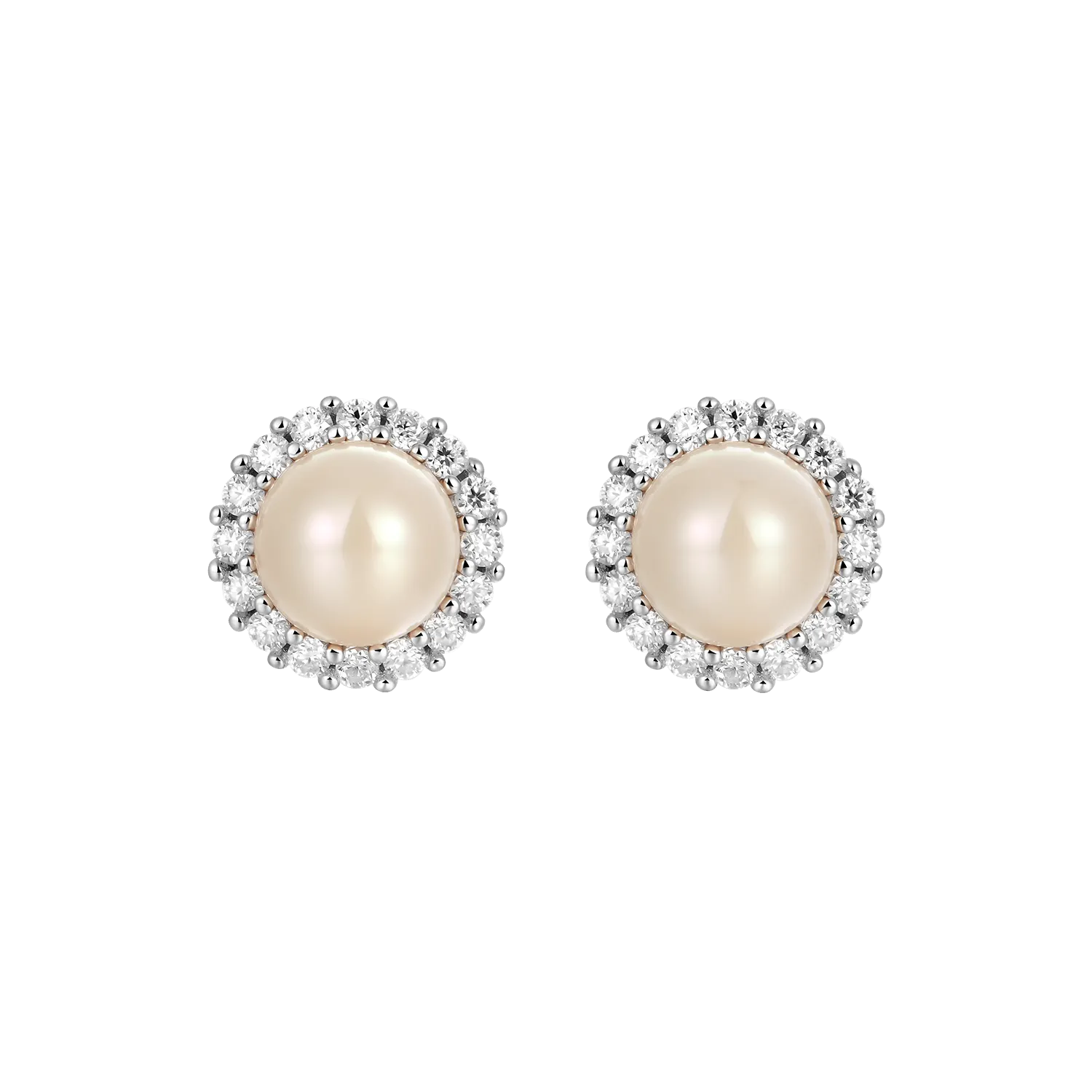 Single Moissanite Pearl Stud Earring