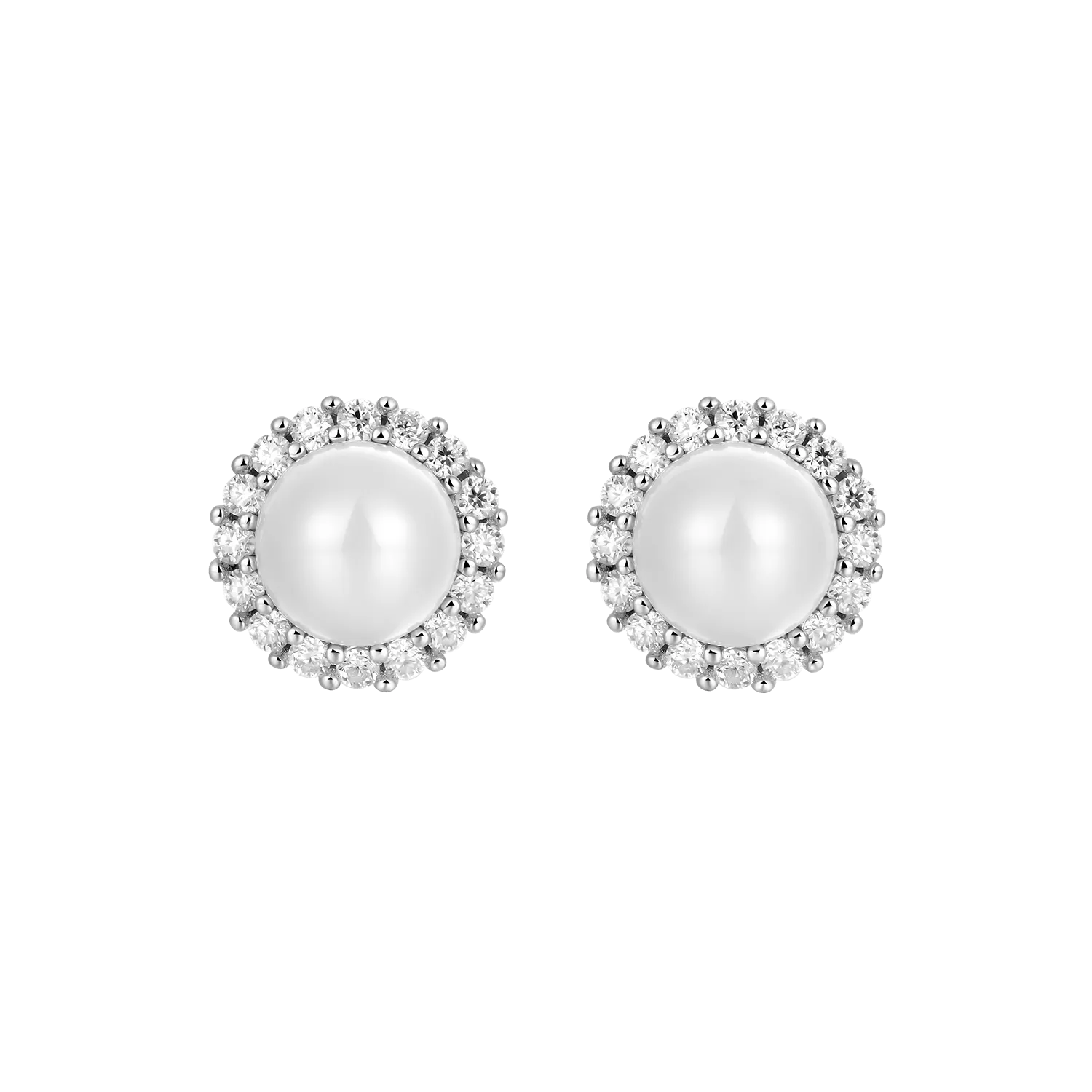 Single Moissanite Pearl Stud Earring