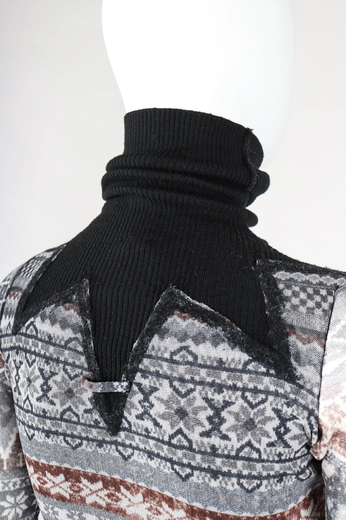 Soleil Fair Isle Illusion Mesh Top