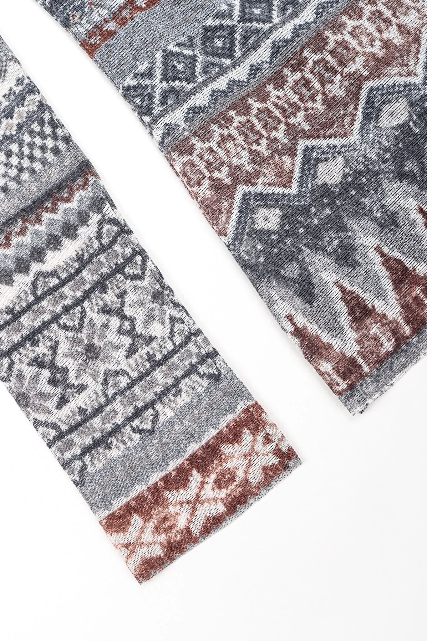 Soleil Fair Isle Illusion Mesh Top