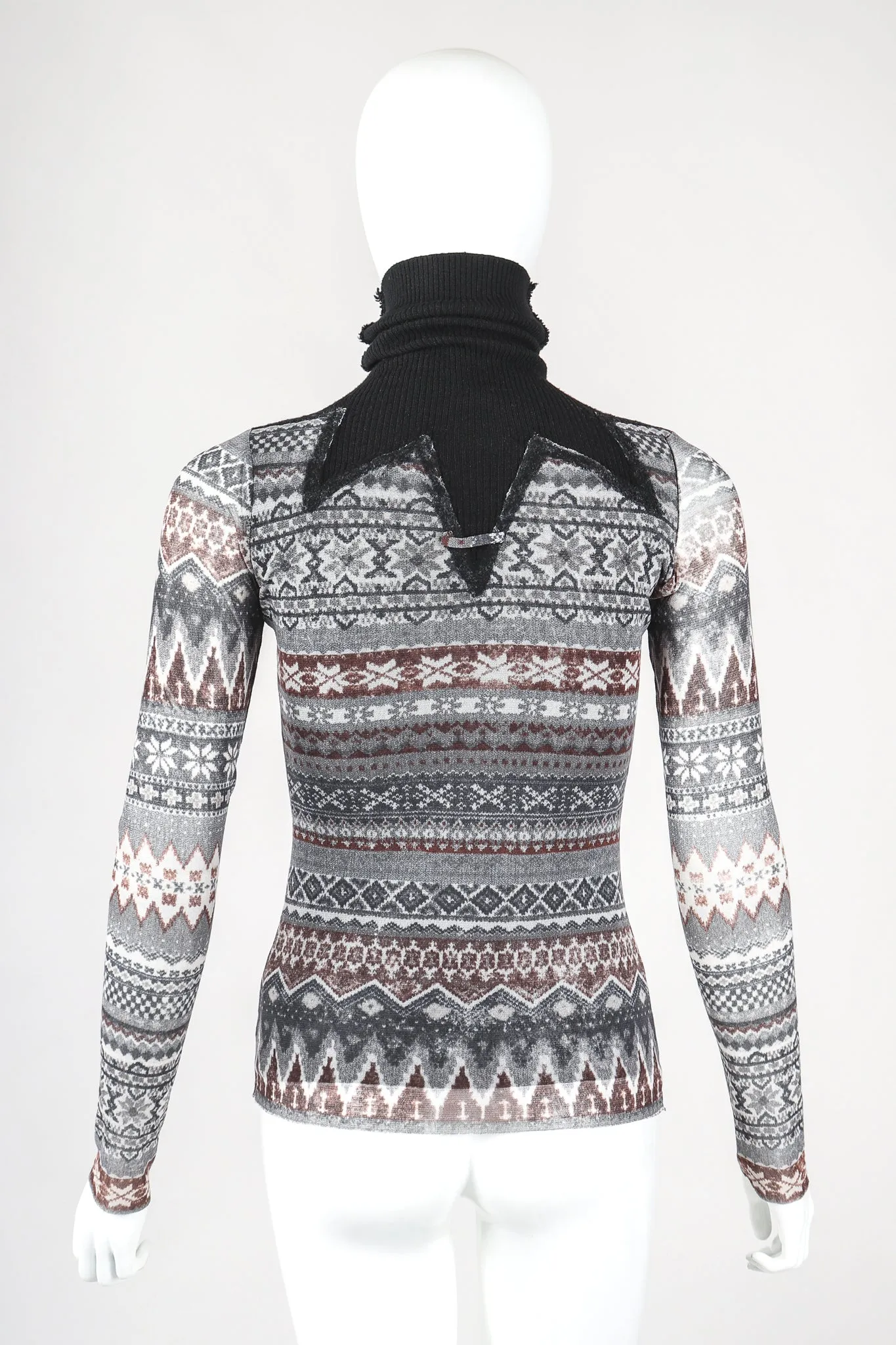Soleil Fair Isle Illusion Mesh Top