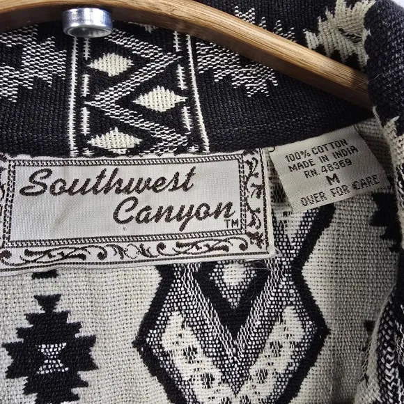 Southwest Canyon Aztec Jacket Western Cropped Tapestry Size M Vintage