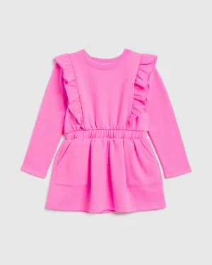 Splendid Toddler Girl Ruffle Trim Dress Hot Pink