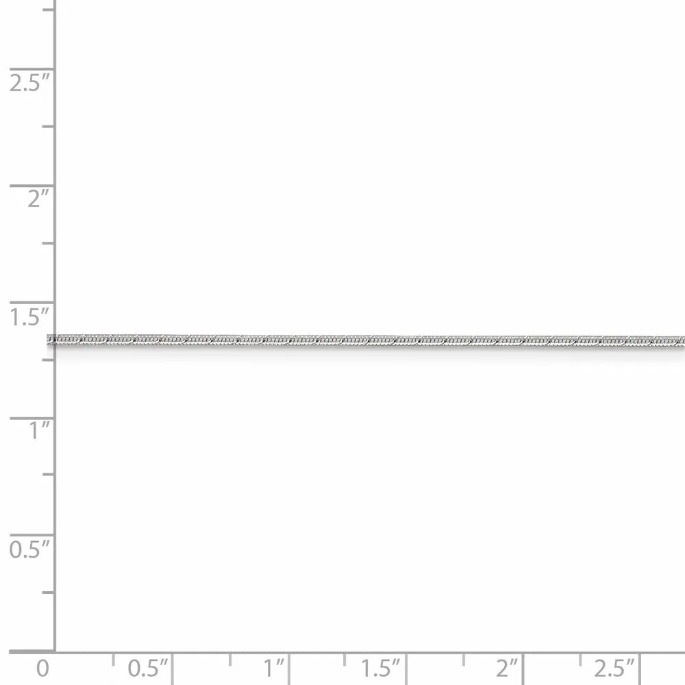 Sterling Silver 1.2mm Patterned Diamond-cut Snake Chain