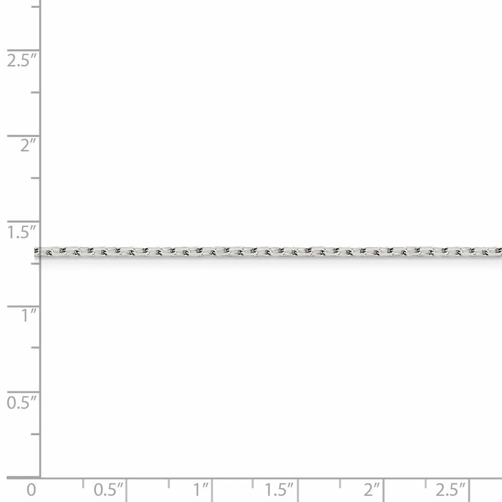 Sterling Silver 1.65mm Diamond-cut Long Link Cable Chain