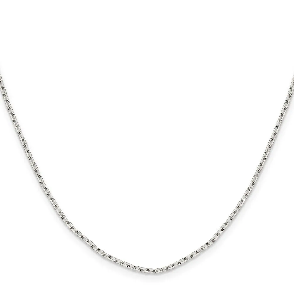 Sterling Silver 1.65mm Diamond-cut Long Link Cable Chain