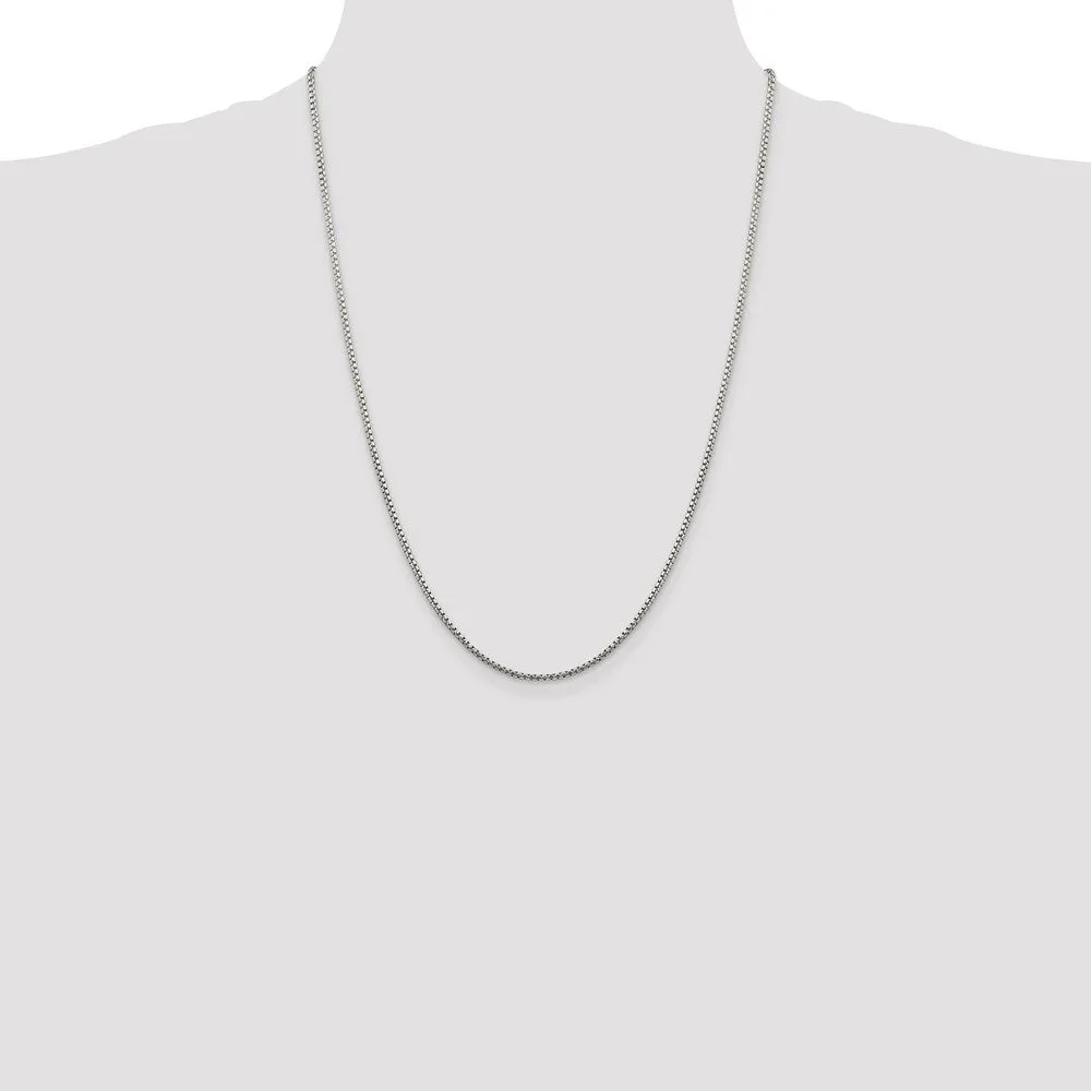 Sterling Silver 1.75mm Diamond-cut Round Box Chain