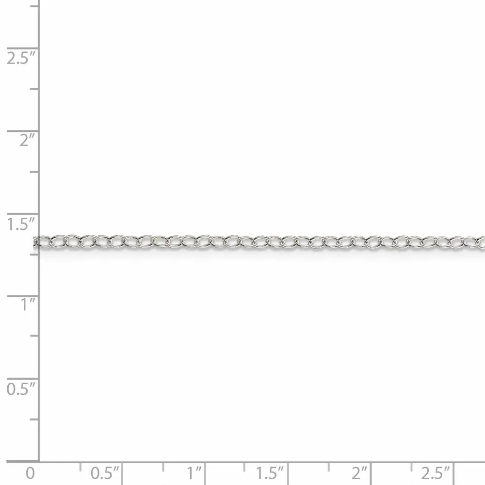 Sterling Silver 2.25mm Oval Cable Chain
