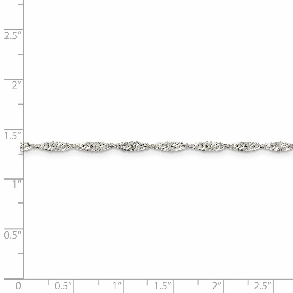 Sterling Silver 2.25mm Singapore Chain