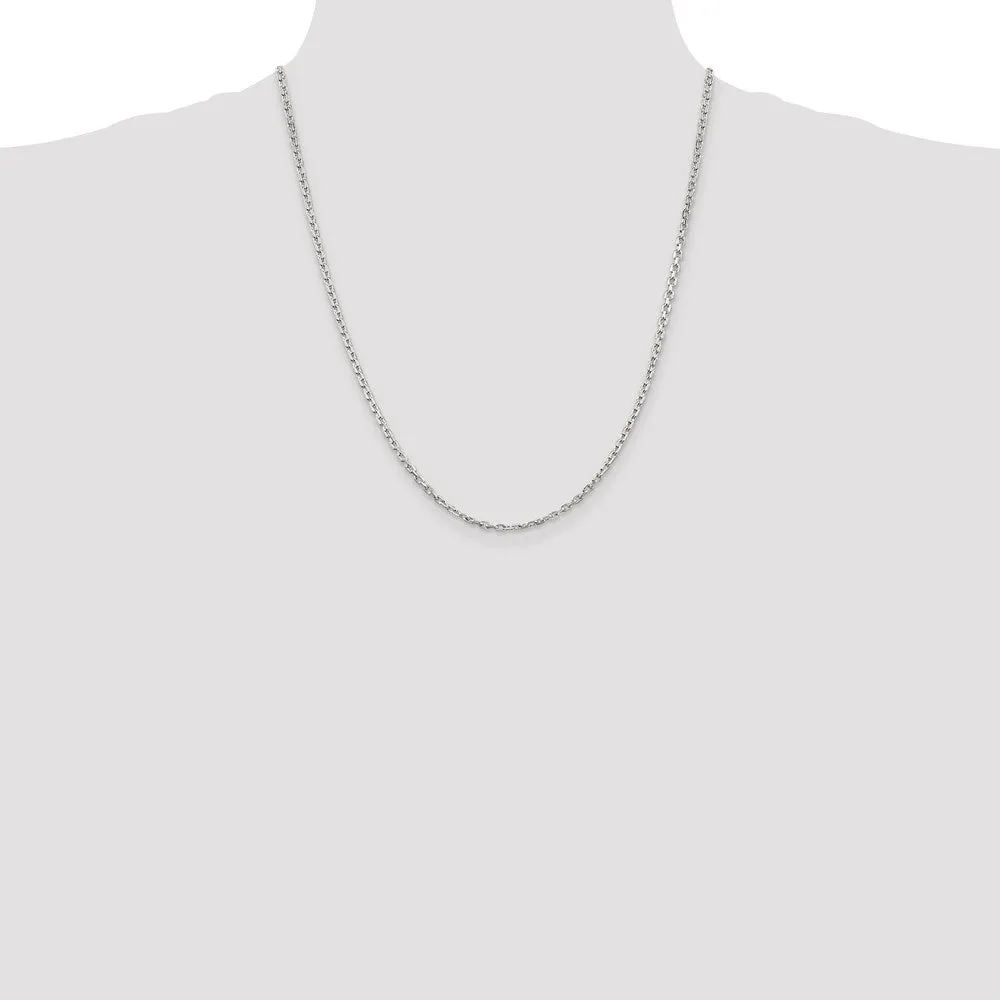 Sterling Silver 2.75mm Beveled Oval Cable Chain