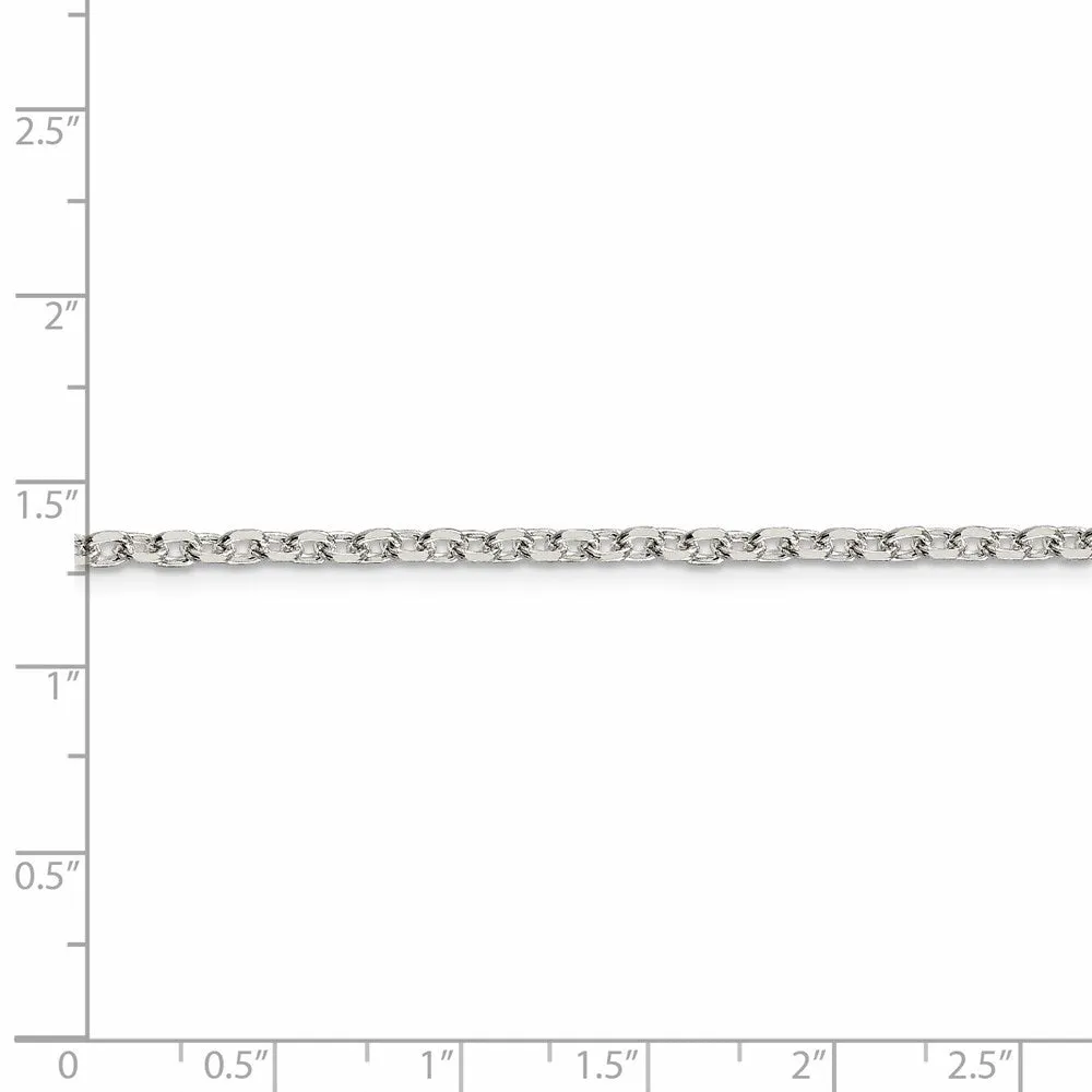 Sterling Silver 2.75mm Diamond-cut Forzantina Cable Chain