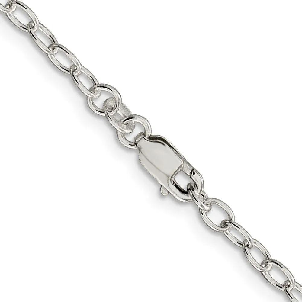 Sterling Silver 3.4mm Oval Cable Chain
