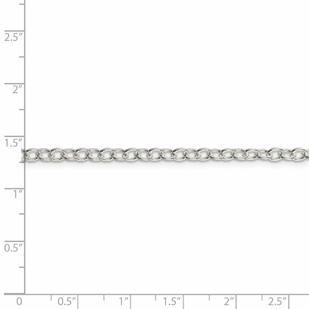 Sterling Silver 3.75mm Oval Cable Chain
