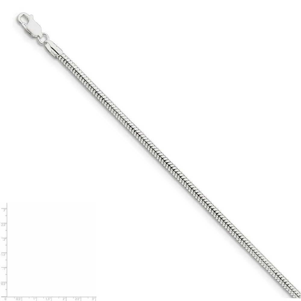 Sterling Silver 3mm Round Snake Chain