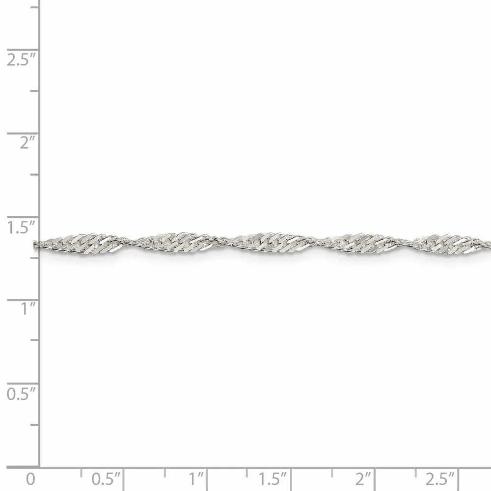 Sterling Silver 3mm Singapore Chain