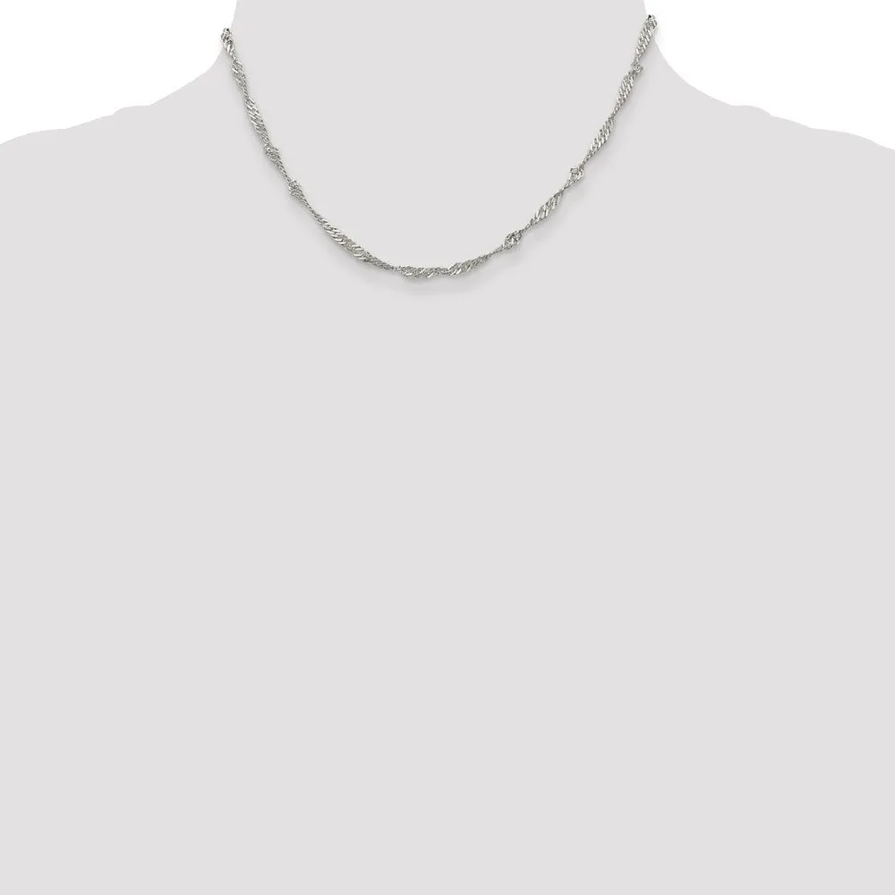 Sterling Silver 3mm Singapore Chain
