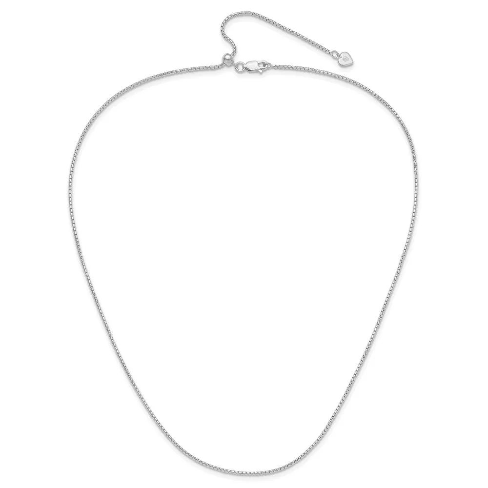 Sterling Silver Adjustable 1.25mm Round Box Chain