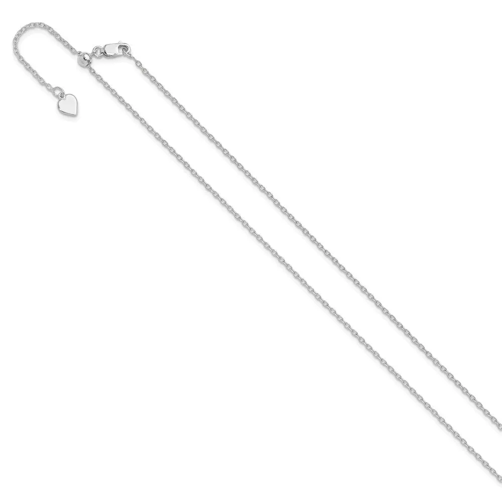 Sterling Silver Adjustable 1.4mm Cable Chain