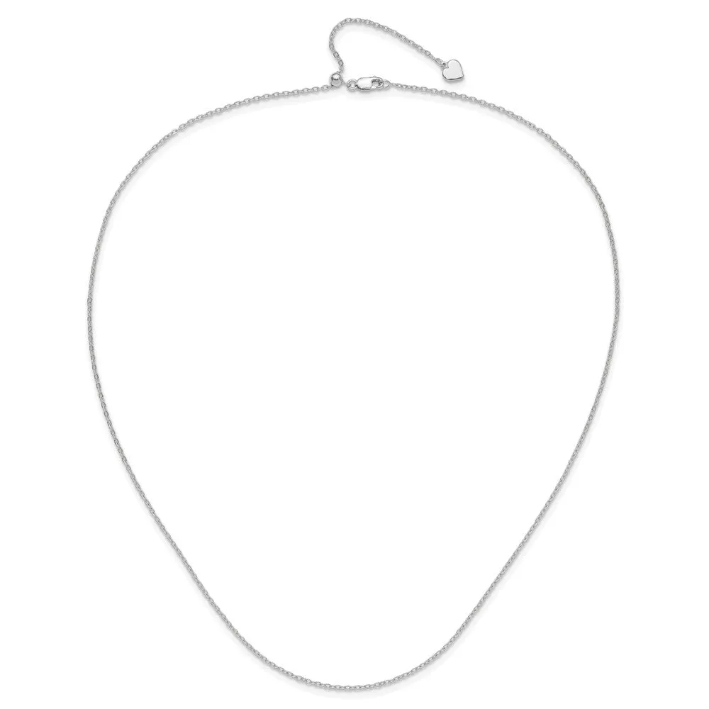 Sterling Silver Adjustable 1.4mm Cable Chain