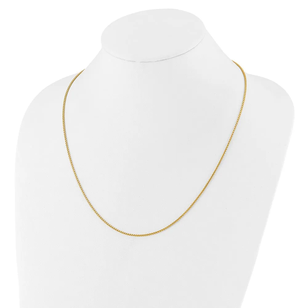 Sterling Silver Gold-plated Adjustable 1.5mm Round Box Chain