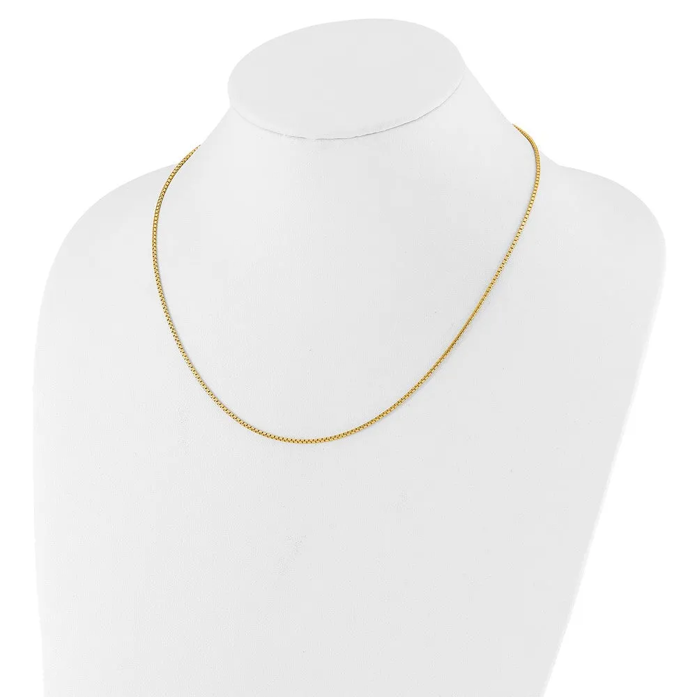 Sterling Silver Gold-plated Adjustable 1.5mm Round Box Chain