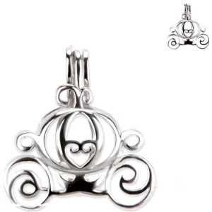 Sterling silver oyster pearl/bead Cage CARRIAGE fantasy hallmarked .925 pendant