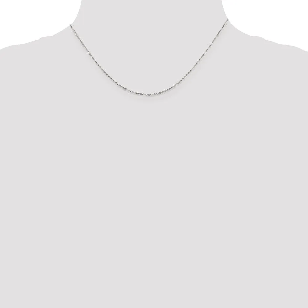 Sterling Silver Rhodium-plated 1.1mm Forzantina Cable Chain
